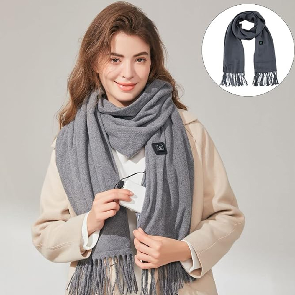 USB Heated Scarf for Men Women | Rechargeable Electric Warming Neck Warmer OEM Bulk