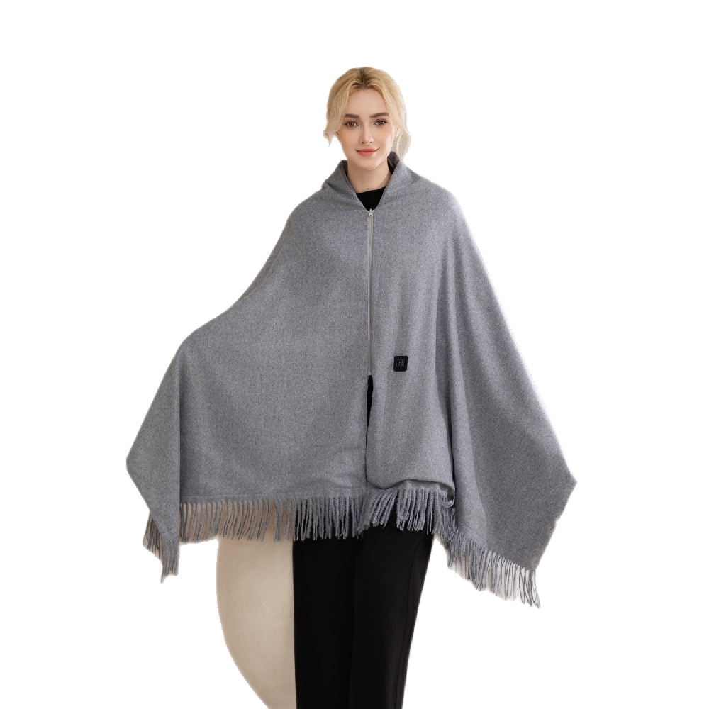 Factory Supply Wearable Electric Heated Shawl Wrap, 5V 10W USB Heating Blanket, 3s Fast Heat Invisible Zipper OEM Manufacturer